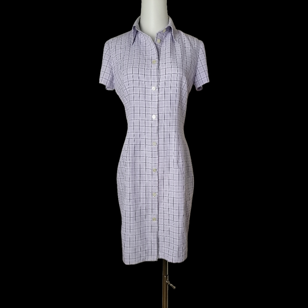 ☔️ M, thistle plaid button-up slim fit dress
